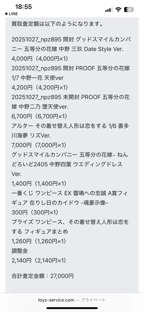 トイズキングの調整後の明細書