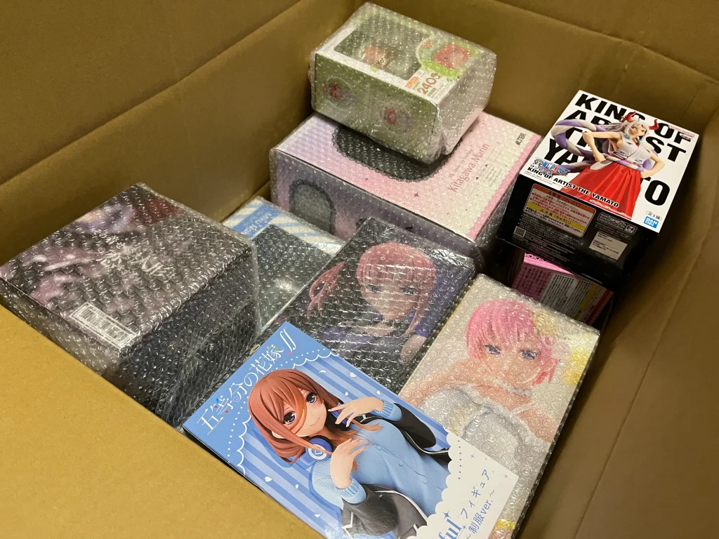 トイズキングに送った梱包中のフィギュア
