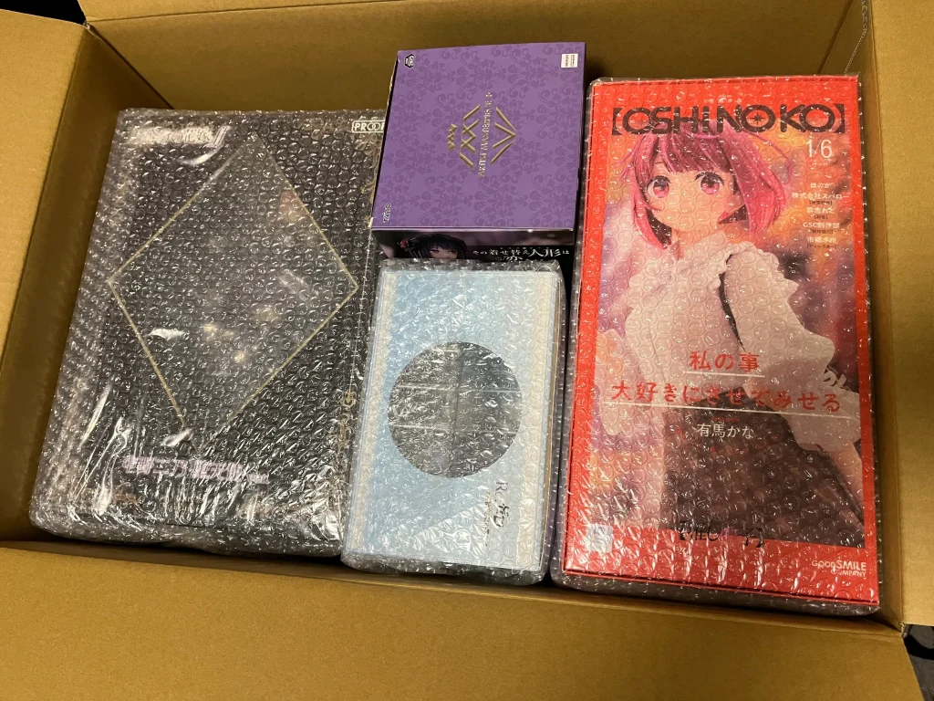 あみあみのダンボールの容量がわかる画像