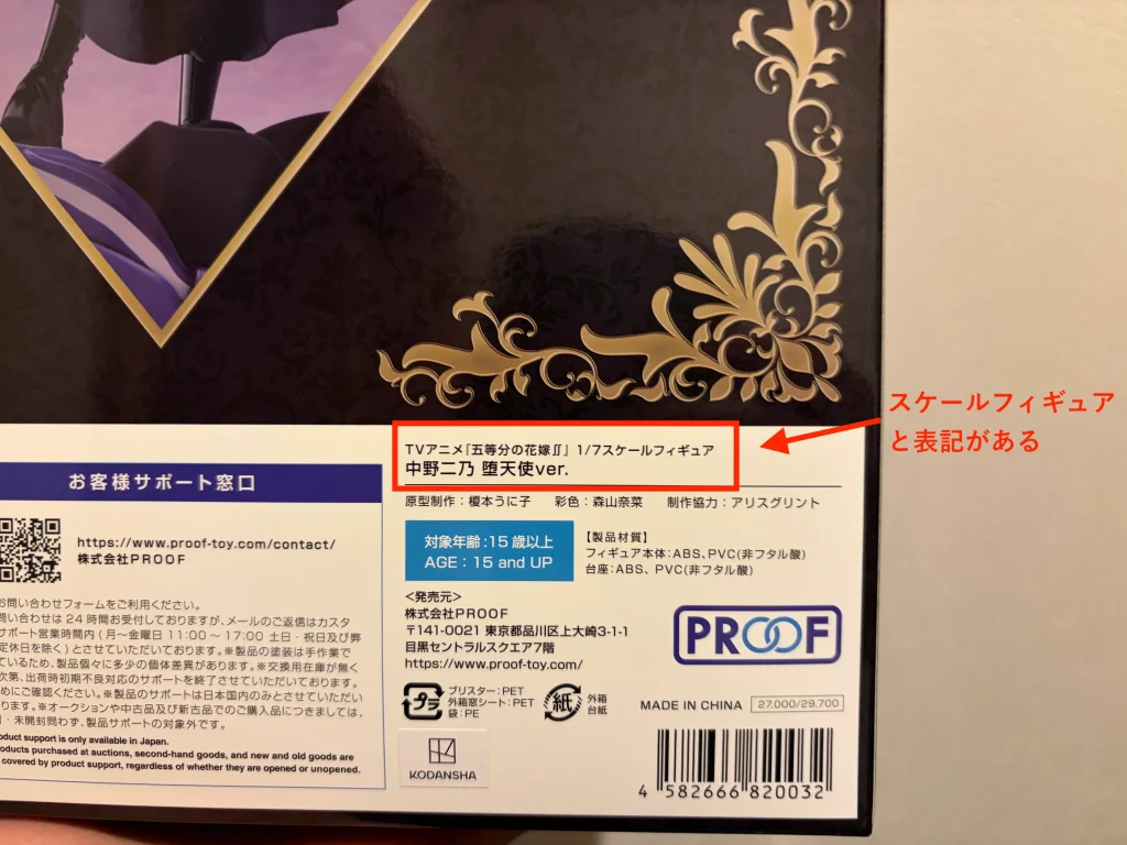スケールフィギュアの証拠